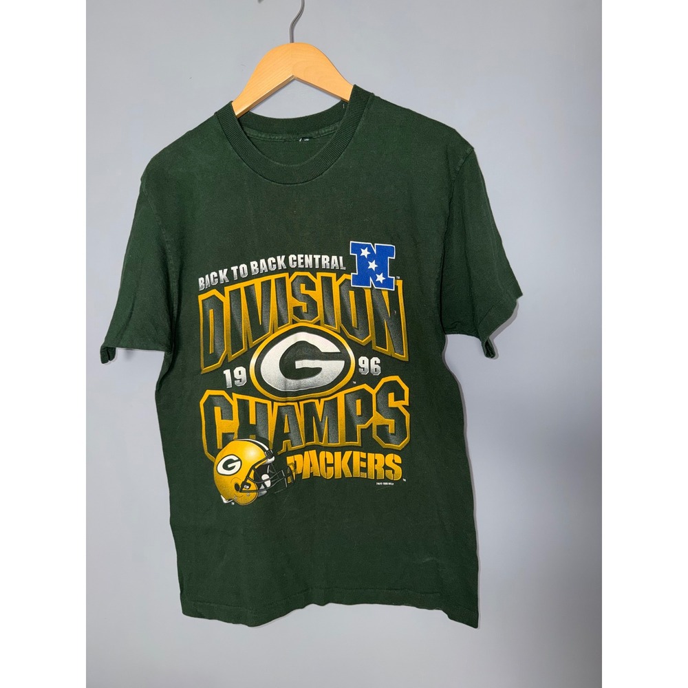 Vintage 1996 Green Bay Packers Division Champs T-Shirt Green NFL Football Tee